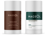 MagSol Organics natural deodorant sandalwood bottle for long-lasting freshness without aluminum