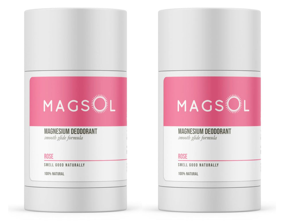 MAGSOL Rose deodorant 2-pack showcases packaging and light rose fragrance