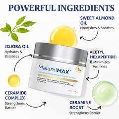 MAIAMIMAX neck application demonstrates lifting-friendly formula for the jawline