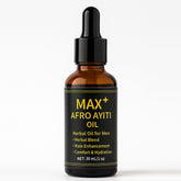 Maidlure Max+ Afro Ayiti Oil bottle pour, smooth absorption for refreshed skin.