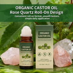 Maidlure rose quartz roller applying oil to skin for cooling relief
