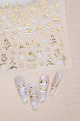 Maigitur snowman design nail sticker pairs with polish for playful holiday style