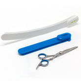 MAIPAY hair cutting scissors blue close-up for precise at-home trims.