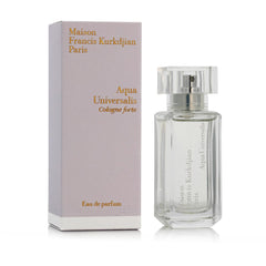 Maison Francis Kurkdjian Aqua Universalis Cologne Forte bottle close-up, highlighting fresh citrus and clean notes