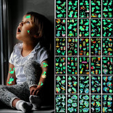 Maitsol glow tattoos collection front view highlights luminous designs for party fun