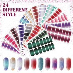 Maitys 24 sheets of full wrap stickers for quick salon-like nails.