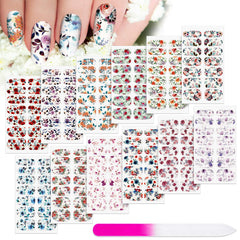 Maitys flower full wrap nail sticker sheet ready for quick DIY manicure.