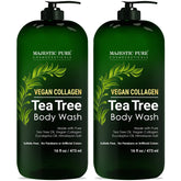 Majestic Pure Tea Tree Body Wash bottle with rich lather for daily cleansing.