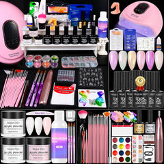 Major Dijit acrylic nail kit starter set with white pink and clear powders for at-home manicures