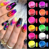Major Dijit neon phosphor pigment set for vivid nail art and gradient effects.