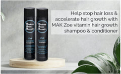 MAK Hair Zoe shampoo foam closeup shows luxurious lather and cleansing action.