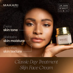 Close-up of Makari Day Radiance Cream texture for smooth application