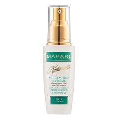Makari Naturalle serum bottle close-up highlighting moisturizing formula.