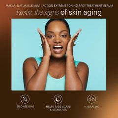 Makari Naturalle serum applied on the face for evening skin tone.