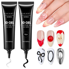Makartt 3D gel in clear bottle for embossed nail designs on natural and acrylic nails.