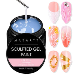 Makartt 3D gel nail art clear bottle shows the transparent formula for versatile designs.