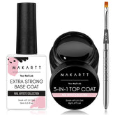 Makartt base coat bottle provides a strong foundation for a long-lasting manicure.
