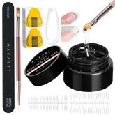 Makartt clear gel builder kit demonstrates self-leveling nails for durable extensions.