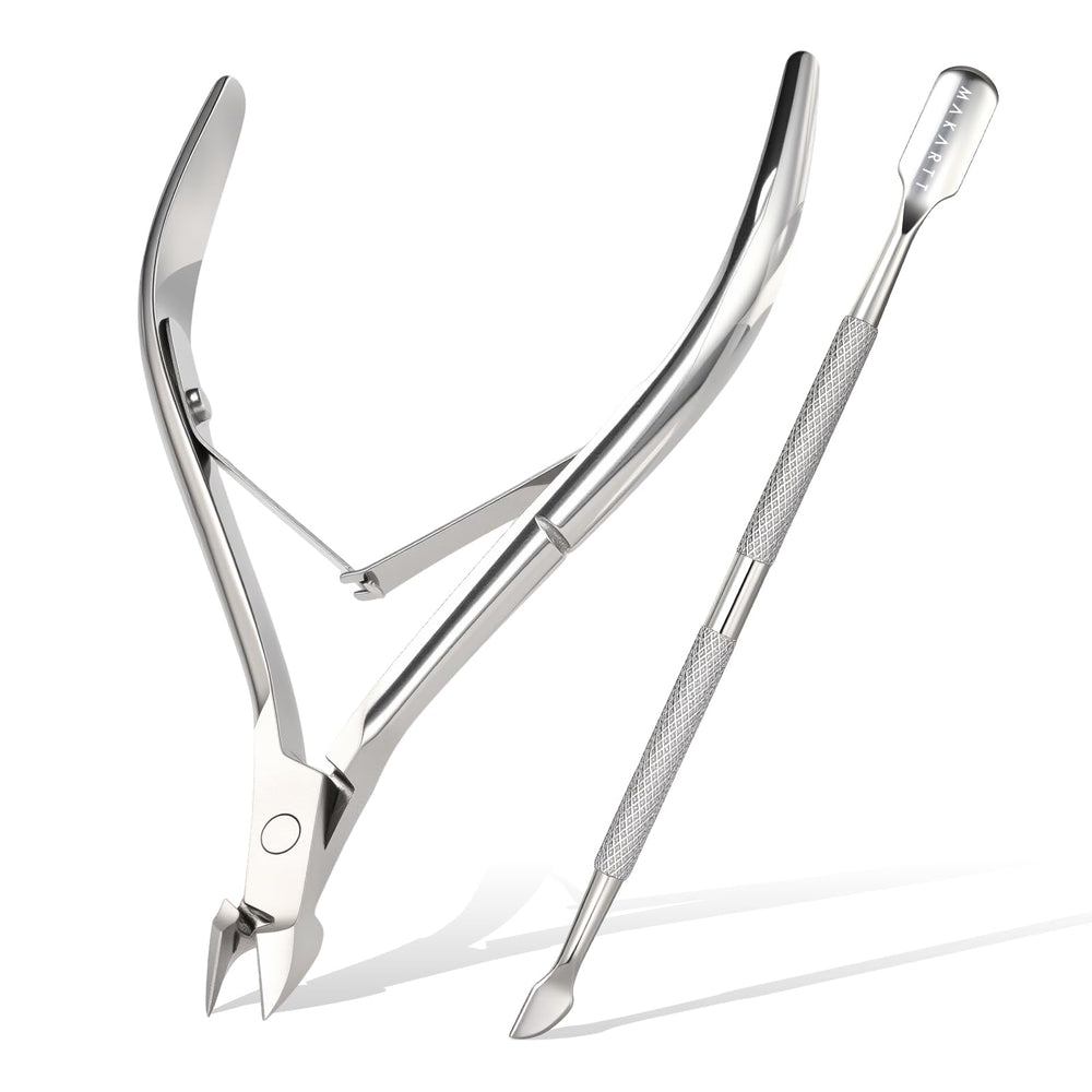 Makartt cuticle trimmer with dual spring for precise trimming and reduced fatigue.
