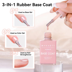 Makartt dual-function base gel color coat swatch showing natural nude finish