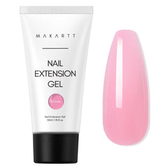 Makartt HEMA-free poly gel bottle close-up for durable extensions
