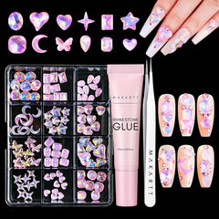 Makartt Nail Charms Glue Kit tube for precise gem adhesion.