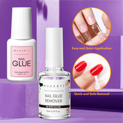Makartt nail glue brush applicator enables easy, controlled nail placement.