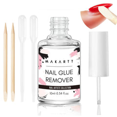 Makartt nail glue remover 10ml bottle for quick, clean nail tip release.