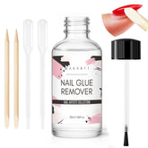Makartt Nail Glue Remover brush application shows easy glue release for press-on nails