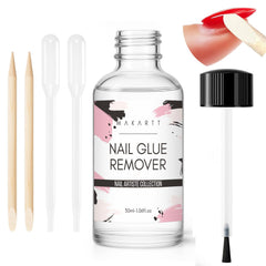 Makartt Nail Glue Remover brush application shows easy glue release for press-on nails