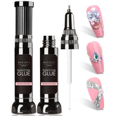 Makartt Nail Rhinestone Glue Gel dual-head design enables precise adhesion for detailed nail art.
