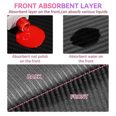 Makartt nail table mats with a 3-ply absorbent front for clean nail art sessions.