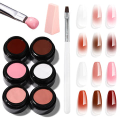 Makartt Ombre Gel Nail Polish Kit with six colors for smooth gradient nails.