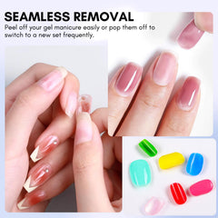 Makartt Peel Off Gel Base Coat dispensing cap demonstrates quick application.