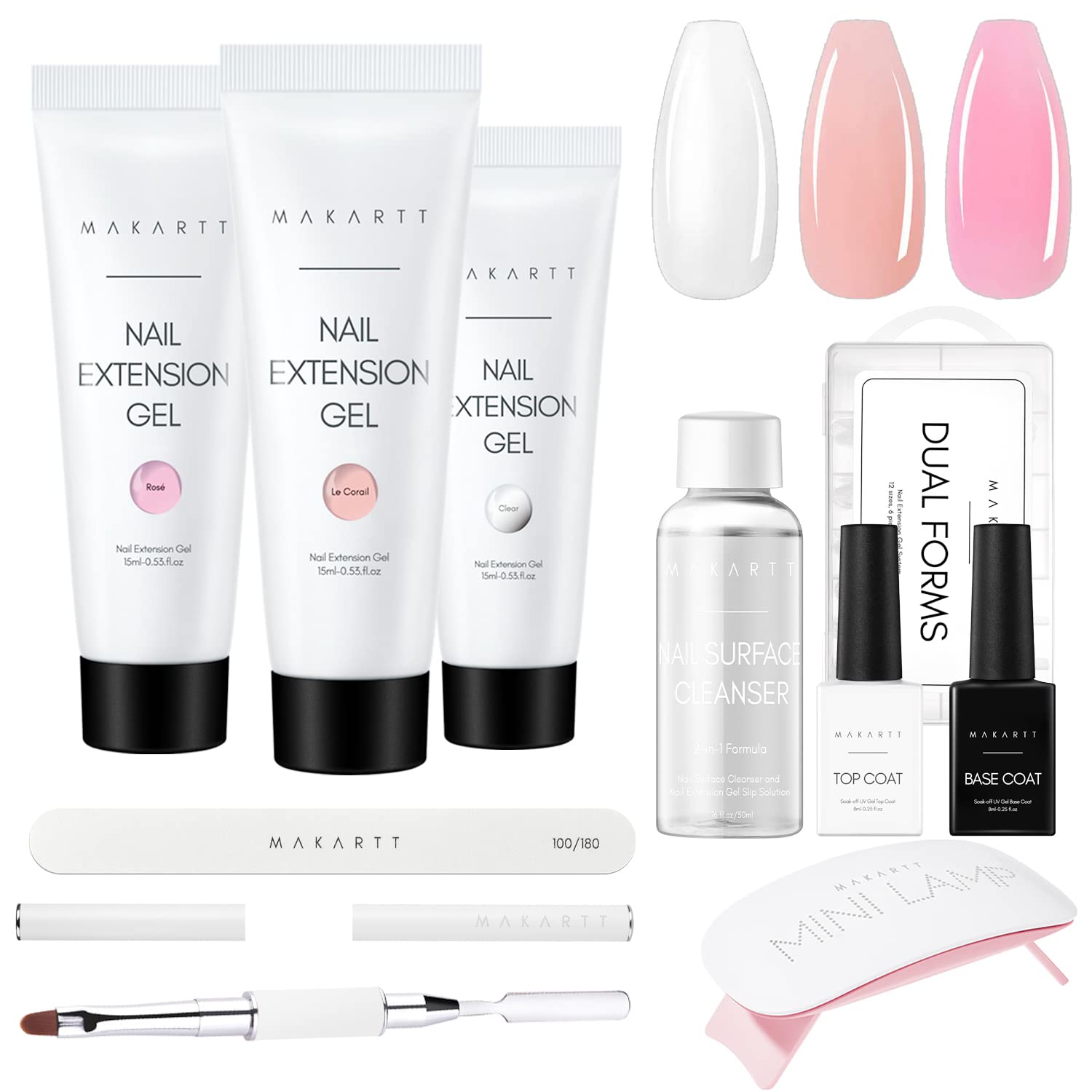 Makartt poly nail gel kit with 6W dryer enables quick at-home manicures.
