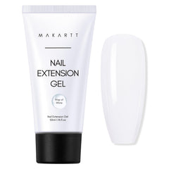 Makartt poly nail gel milky white 50ml for natural-looking extensions and durability