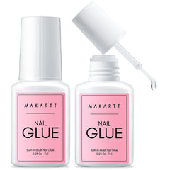 Makartt Quick Nail Glue bottle closeup showing fast-drying formula for press-ons.