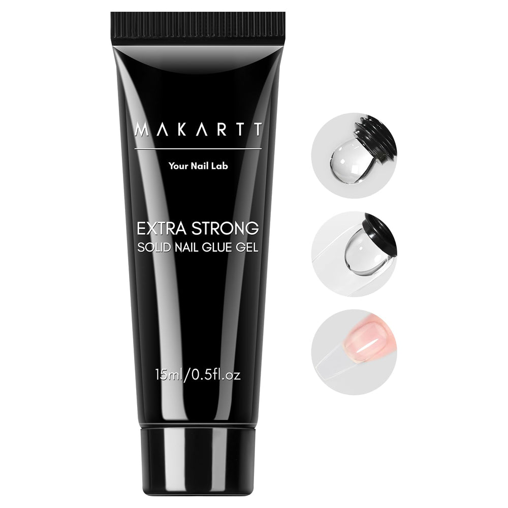 Makartt solid nail glue gel packaging showing clean, mess-free design for precise dispensing.