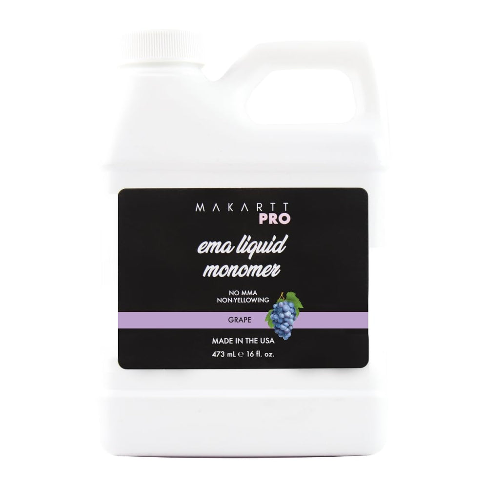 MakarttPro grape-scented acrylic monomer bottle offers low odor, salon-friendly performance.