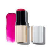 Make Beauty Heat Stroke Cream Blush Stick Stimulated hot pink swatch for a dewy cheek glow