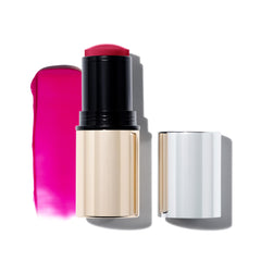 Make Beauty Heat Stroke Cream Blush Stick Stimulated hot pink swatch for a dewy cheek glow