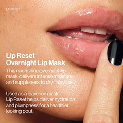 Close-up of lip mask application spread showing smooth texture for nighttime use.