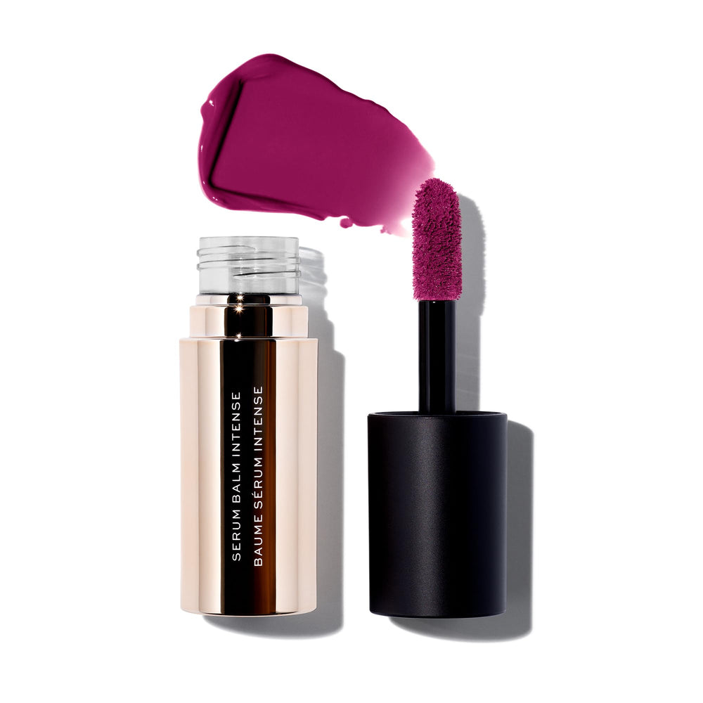 MAKE Beauty Serum Balm Intense lilac layer swatch shows vibrant hydration