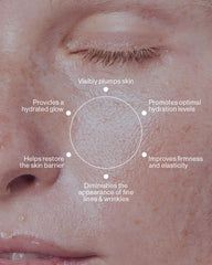 MAKE Beauty Subverse serum on the face, evenly spread for smooth coverage.