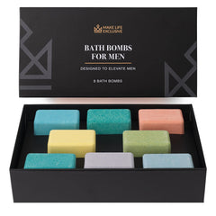 MAKE LIFE EXCLUSIVE men block shape bath bombs pack for a premium bath experience.