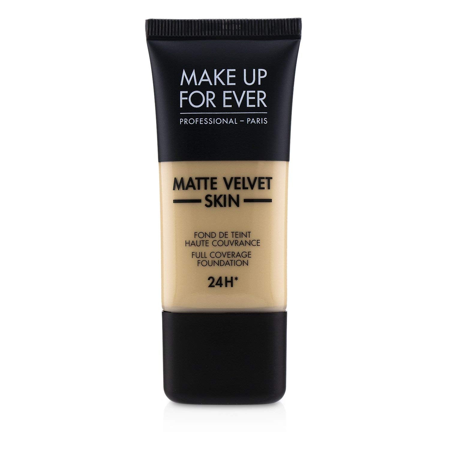 Make Up For Ever Matte Velvet Skin Foundation Marble bottle pour showing long-wear coverage.