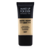 Make Up For Ever Matte Velvet Skin Foundation Marble bottle pour showing long-wear coverage.