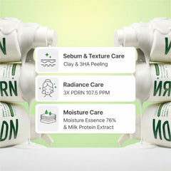 Pores detail with MAKE P:REM PDRN Pore Clay Cleansing Milk showing refinement