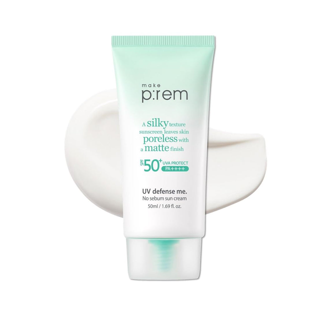 Makeprem UV Defence Me bottle front view, ideal for daily sun protection.