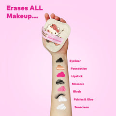 MakeUp Eraser ultra-soft fibers close-up on skin cleansing.